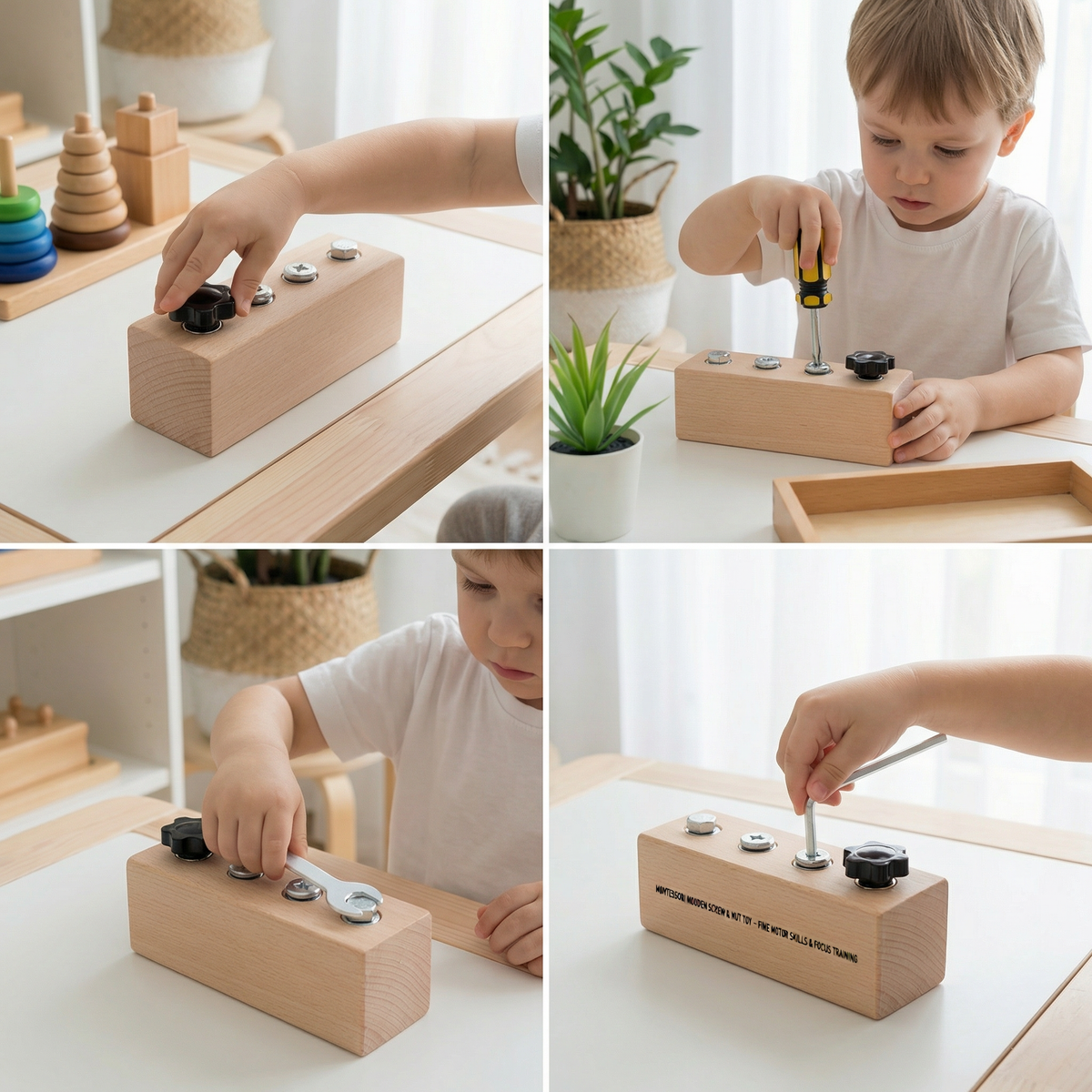 Montessori Houten Schroefset – Bouwen & draaien voor kinderen