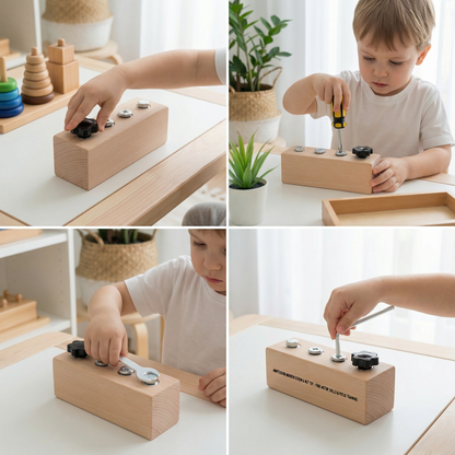 Montessori Houten Schroefset – Bouwen & draaien voor kinderen
