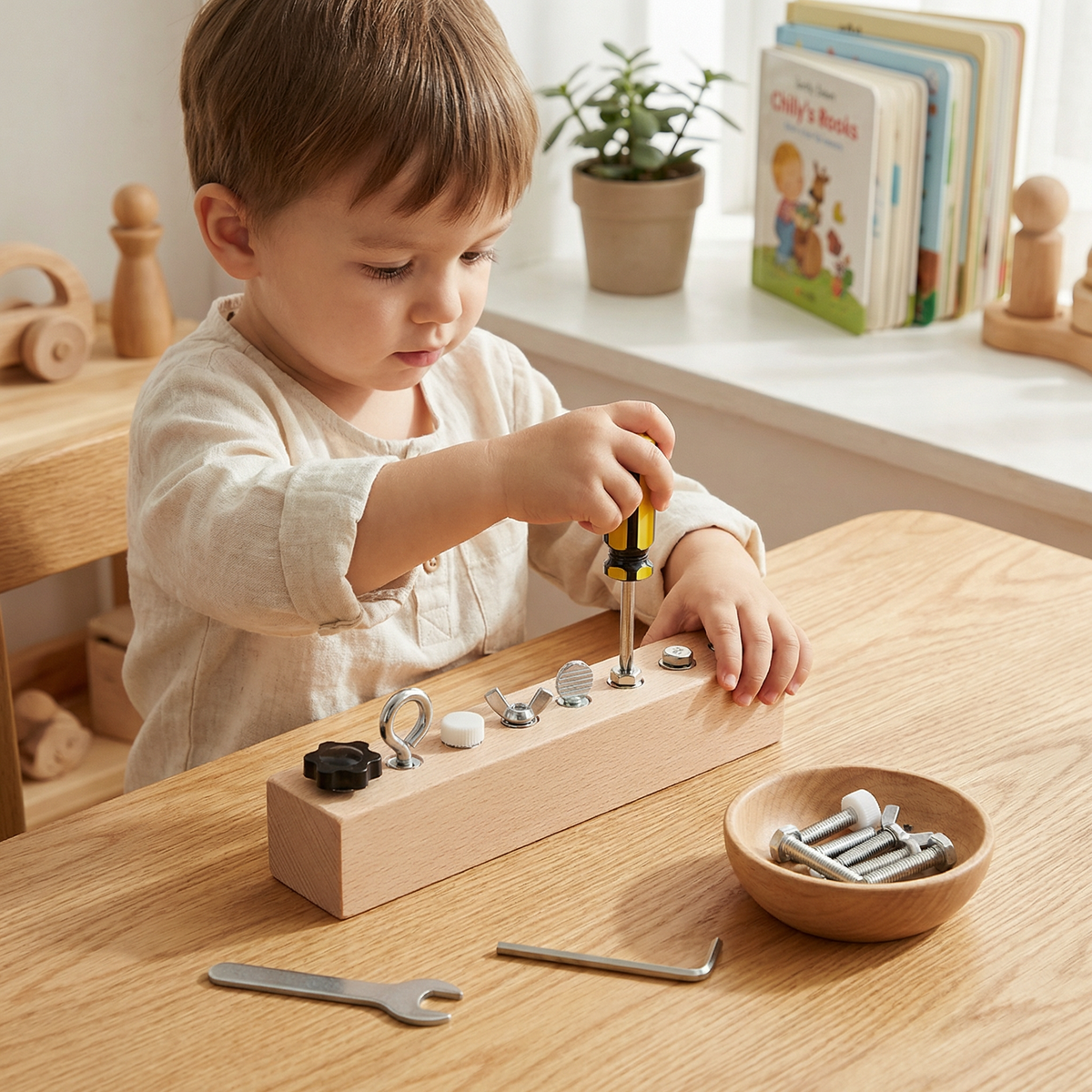 Montessori Houten Schroefset – Bouwen & draaien voor kinderen