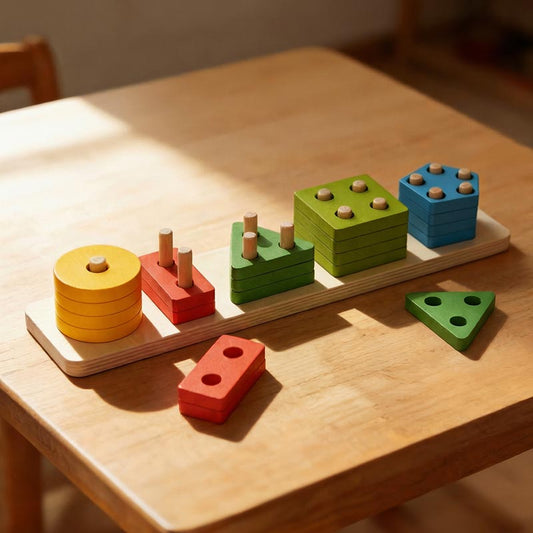 Montessori Bouwstenen – Educatief sorteer & stapelspel