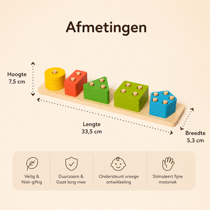 Montessori Bouwstenen – Educatief sorteer & stapelspel
