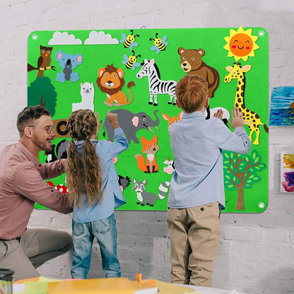 Montessori Dieren Avonturenbord – Herbruikbaar viltbord voor creatief leren