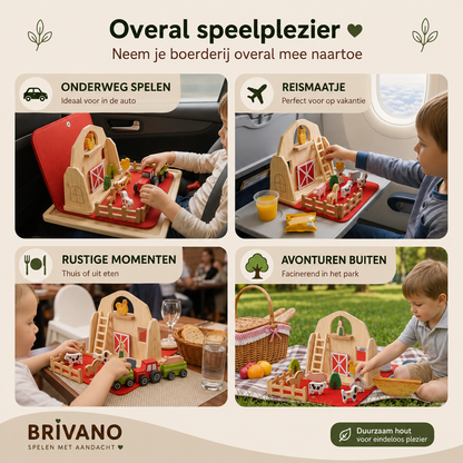 Montessori Houten Boerderij Speelset – Hands-on speelgoed voor kinderen