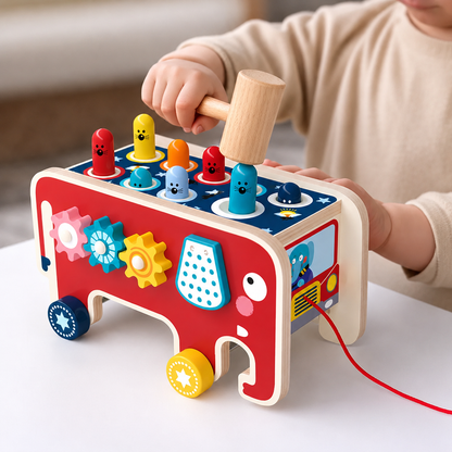 Montessori Houten Klopbank – Educatief hamerspel