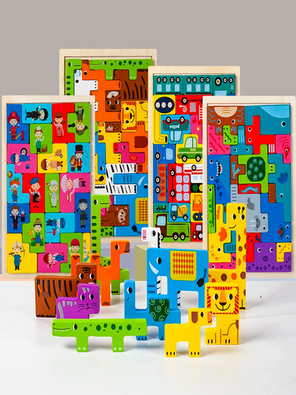 Montessori Dieren & Transport Houten Puzzel – Leerzaam & creatief