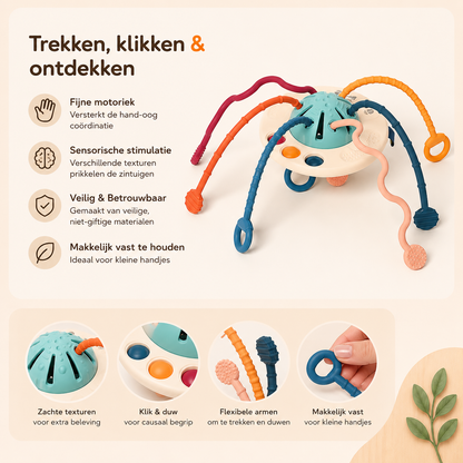 Montessori Siliconen Trek Speelgoed – Sensorisch & motorisch babyspeelgoed