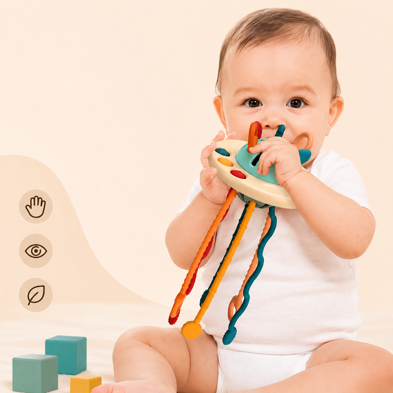 Montessori Siliconen Trek Speelgoed – Sensorisch & motorisch babyspeelgoed