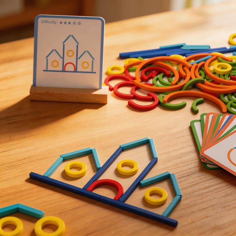 Montessori Smart Sticks – Creatief stokken & ringen puzzelspel