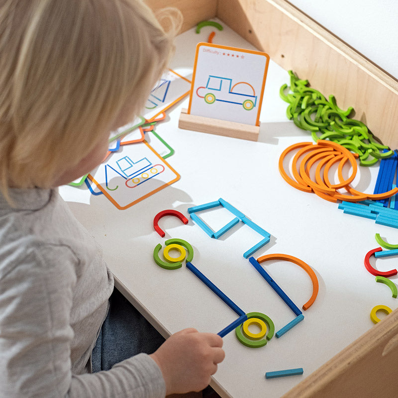 Montessori Smart Sticks – Creatief stokken & ringen puzzelspel