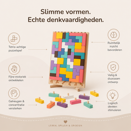 Montessori Houten Tetris - Educatief Stapelspel