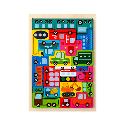 Montessori Dieren & Transport Houten Puzzel – Leerzaam & creatief