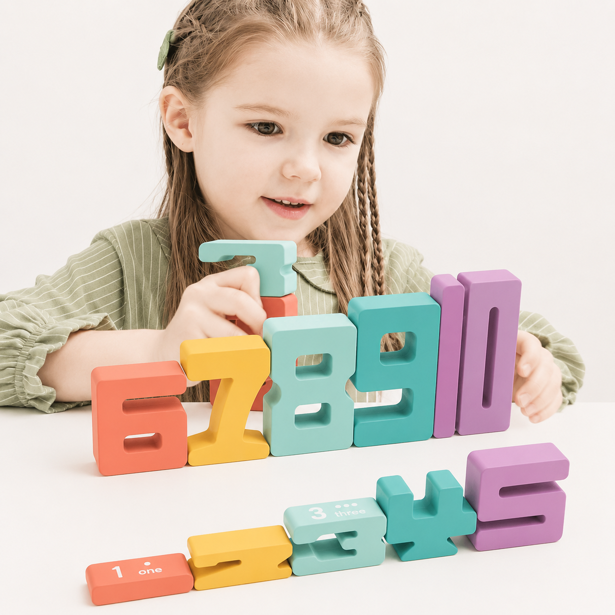 Montessori Cijferblokken – Educatief stapel- en rekenspel