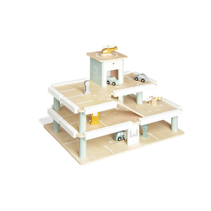 Montessori houten garage transparant weergegeven