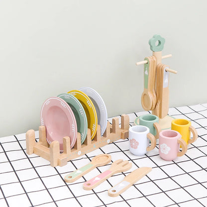 Montessori Houten Servies Set – 27-delig rollenspel