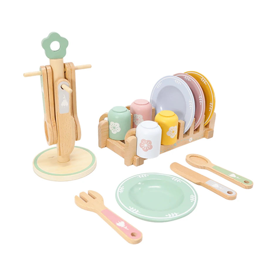 Montessori Houten Servies Set – 27-delig rollenspel