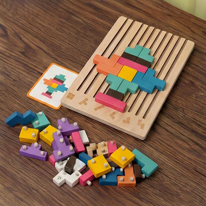 Montessori Houten Tetris - Educatief Stapelspel