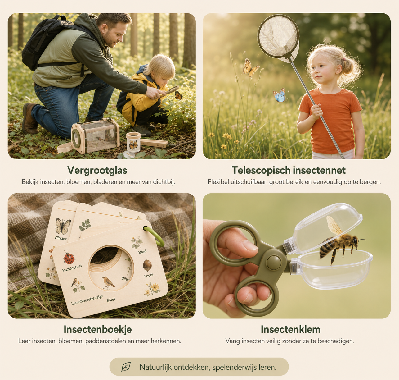 Montessori Natuurontdekkingskit – Buiten ontdekkingsset 8-delig