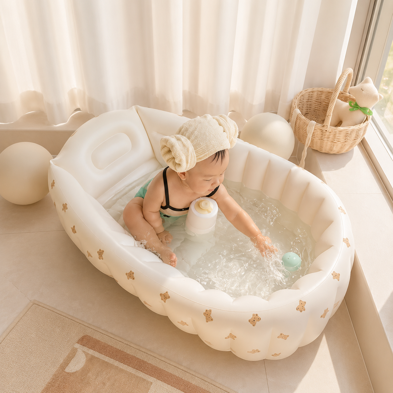 Opblaasbaar Babybadje – Compact en veilig