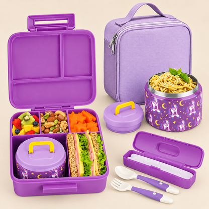 Bento Lunchbox voor Kinderen – Complete lunchset met koeltas