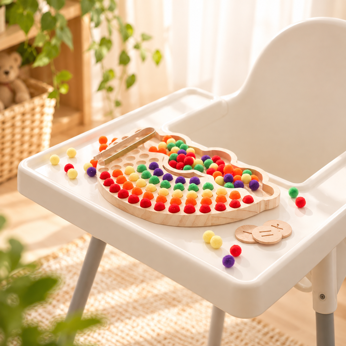 Houten Regenboog Sorteerbord – Sensorisch educatief speelgoed