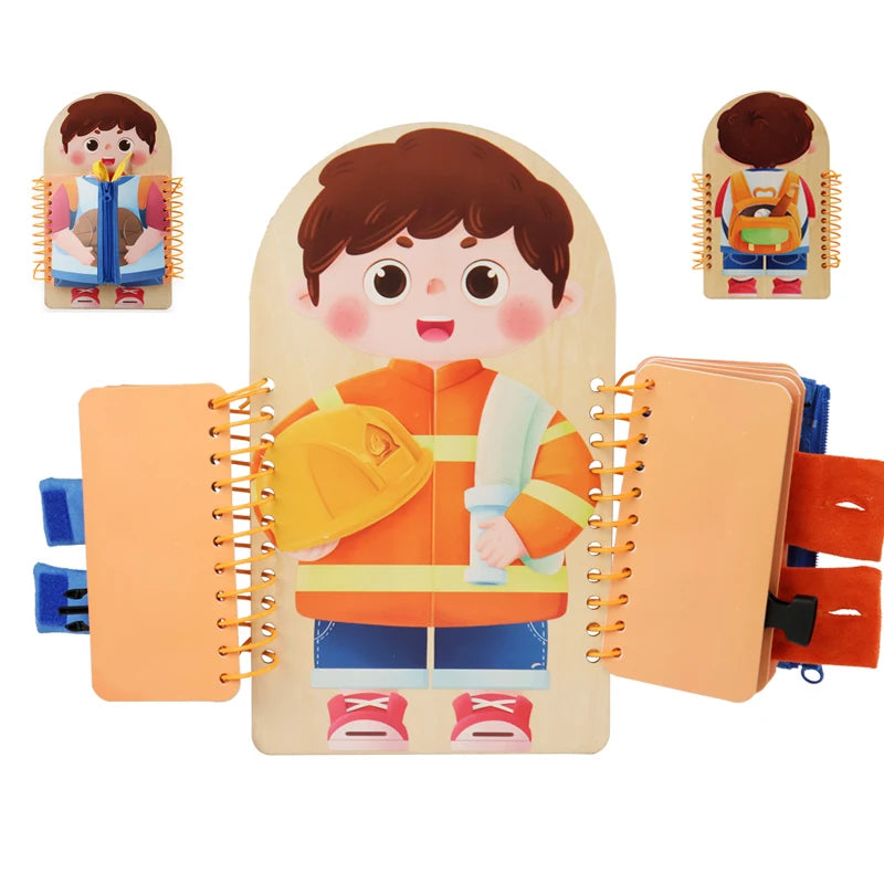 Montessori Aankleed Boek – Zelfstandig leren knopen & ritsen