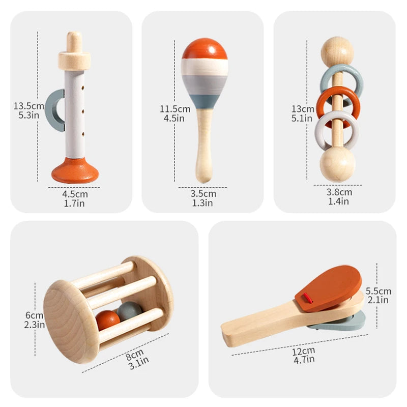 Houten Muziekinstrumenten Set – Voor baby & peuter