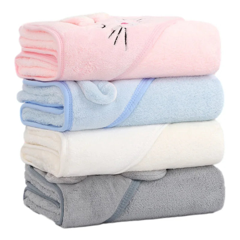 Baby Badcape met Capuchon – Zachte dieren handdoek & wikkeldeken