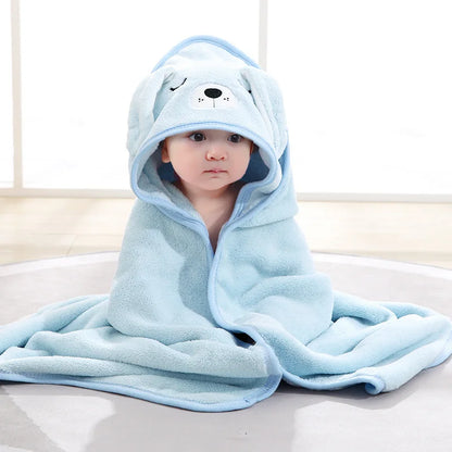 Baby Badcape met Capuchon – Zachte dieren handdoek & wikkeldeken