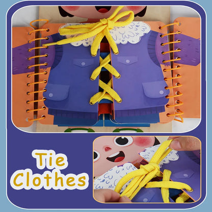 Montessori Aankleed Boek – Zelfstandig leren knopen & ritsen