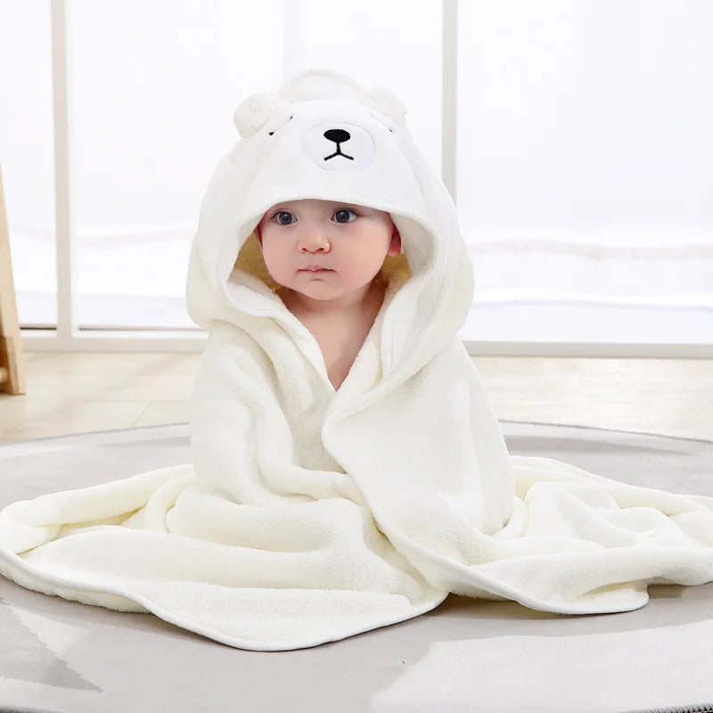 Baby Badcape met Capuchon – Zachte dieren handdoek & wikkeldeken