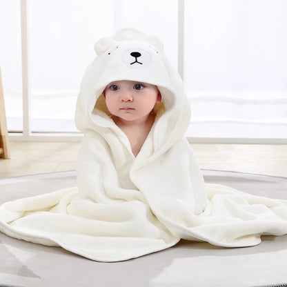 Baby Badcape met Capuchon – Zachte dieren handdoek & wikkeldeken
