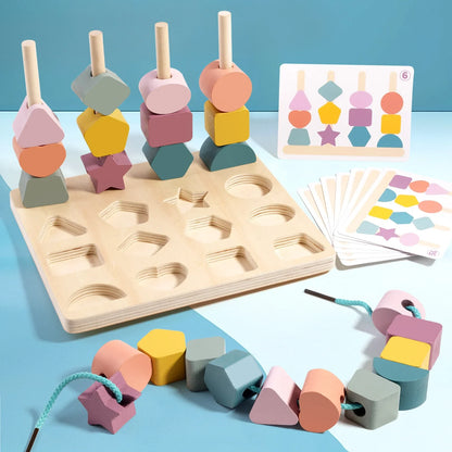 Montessori Vormenspel – Stapelen & sorteren voor kinderen