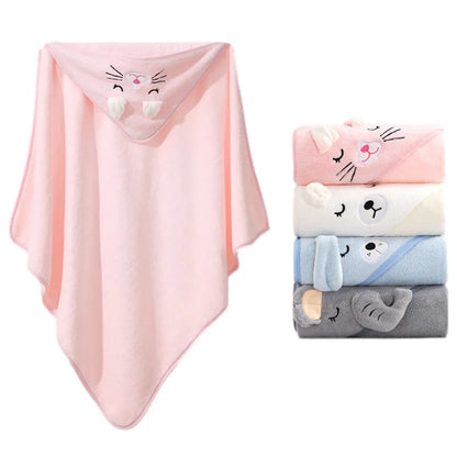 Baby Badcape met Capuchon – Zachte dieren handdoek & wikkeldeken