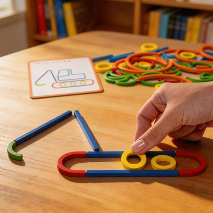 Montessori Smart Sticks – Creatief stokken & ringen puzzelspel