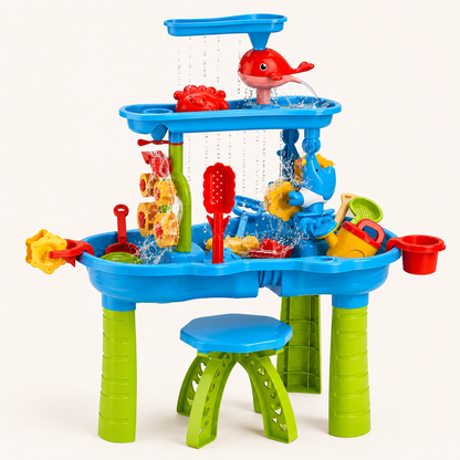 SplashWaterval – 3-laagse zand- & waterspeeltafel