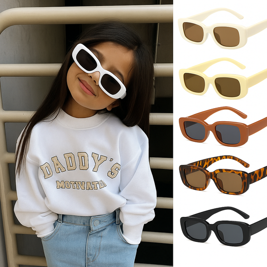 SunnyPop™ | Vintage Kinderzonnebril – UV400 bescherming in stijl
