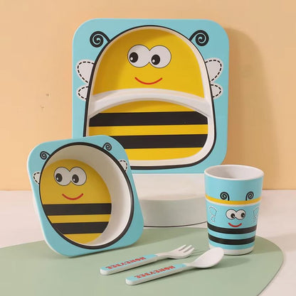 Kinder Eetset – Bamboe servies met dierenprint