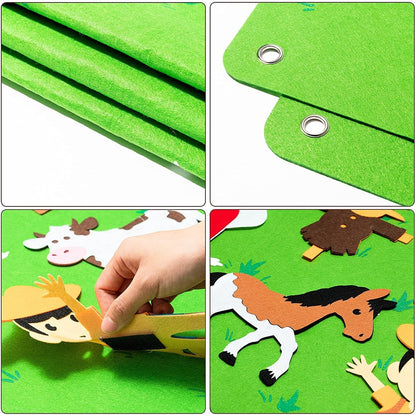 Montessori Dieren Avonturenbord – Herbruikbaar viltbord voor creatief leren