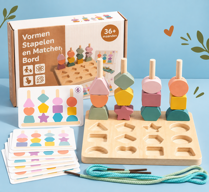 Montessori Vormenspel – Stapelen & sorteren voor kinderen