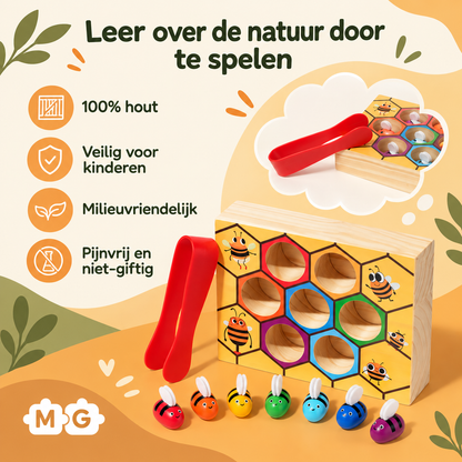 Montessori Bijenbox – Sorteer- & matchspel voor peuters