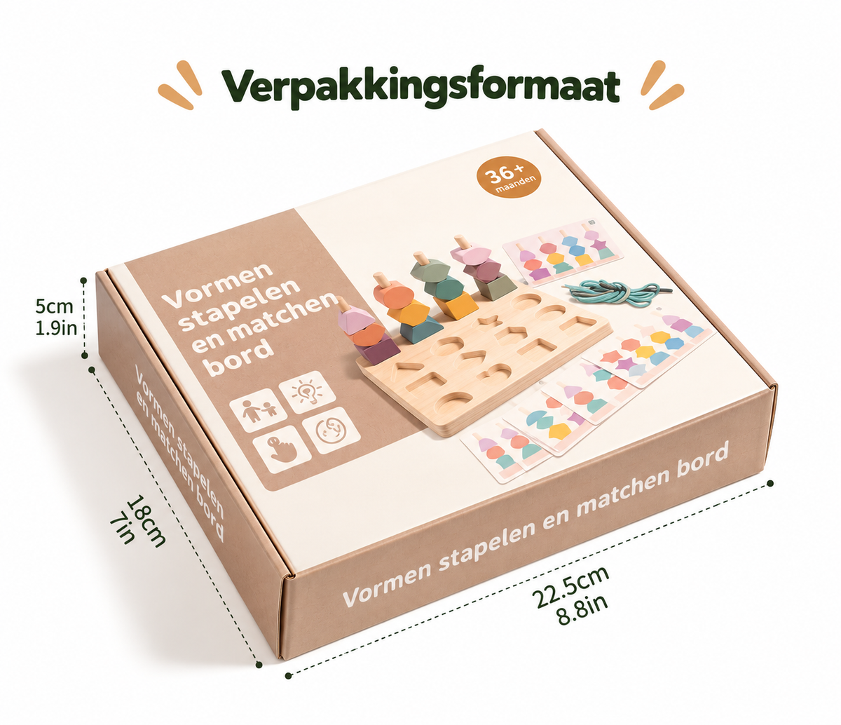 Montessori Vormenspel – Stapelen & sorteren voor kinderen