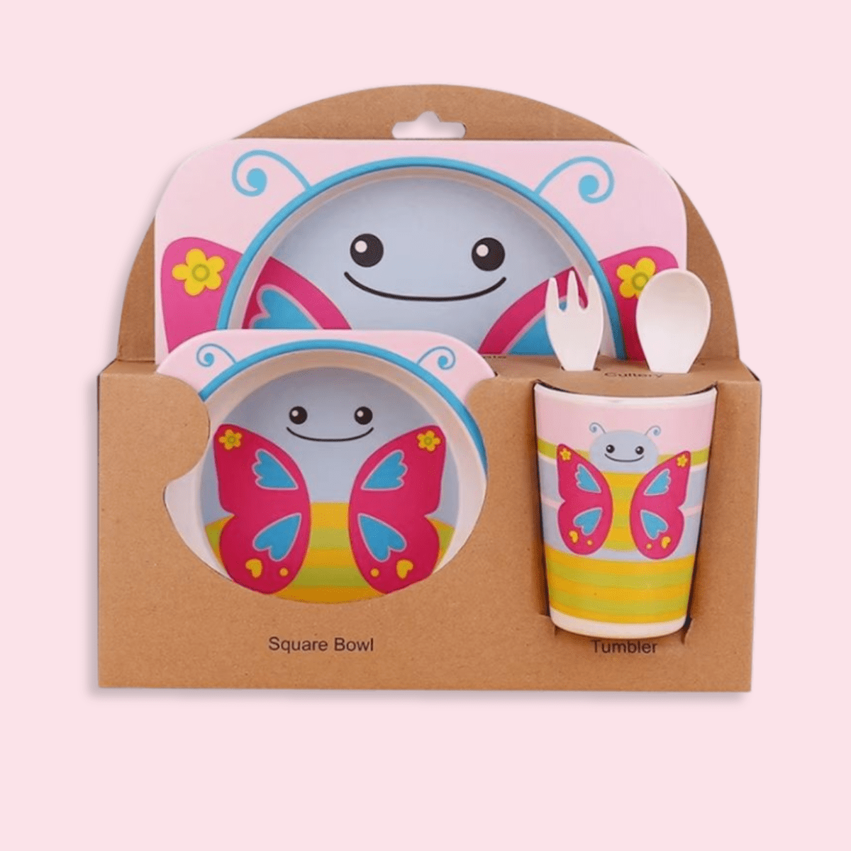 Kinder Eetset – Bamboe servies met dierenprint