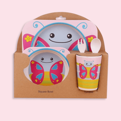 Kinder Eetset – Bamboe servies met dierenprint