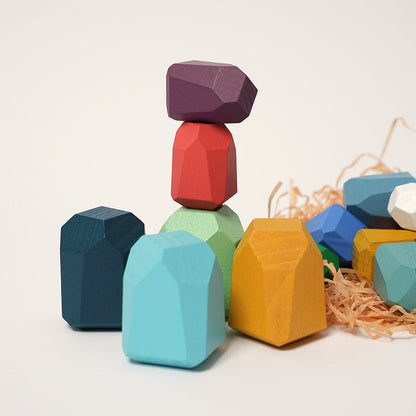 Montessori Houten Stenen – 21delig balans & stapelset